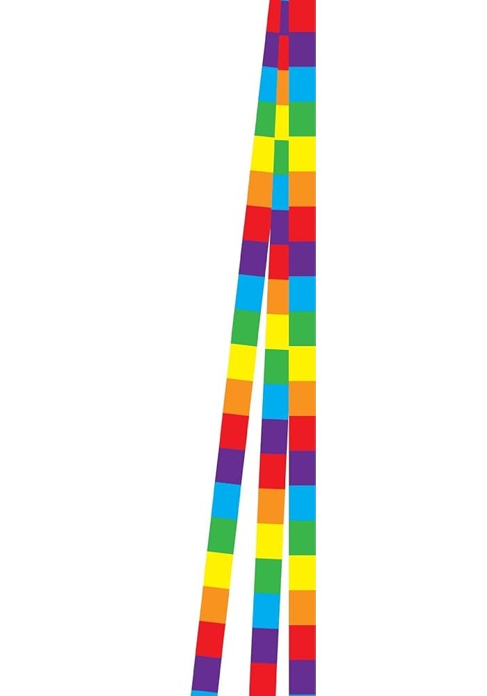 In the Breeze 15-Feet Rainbow Stripe Kite Tail Set